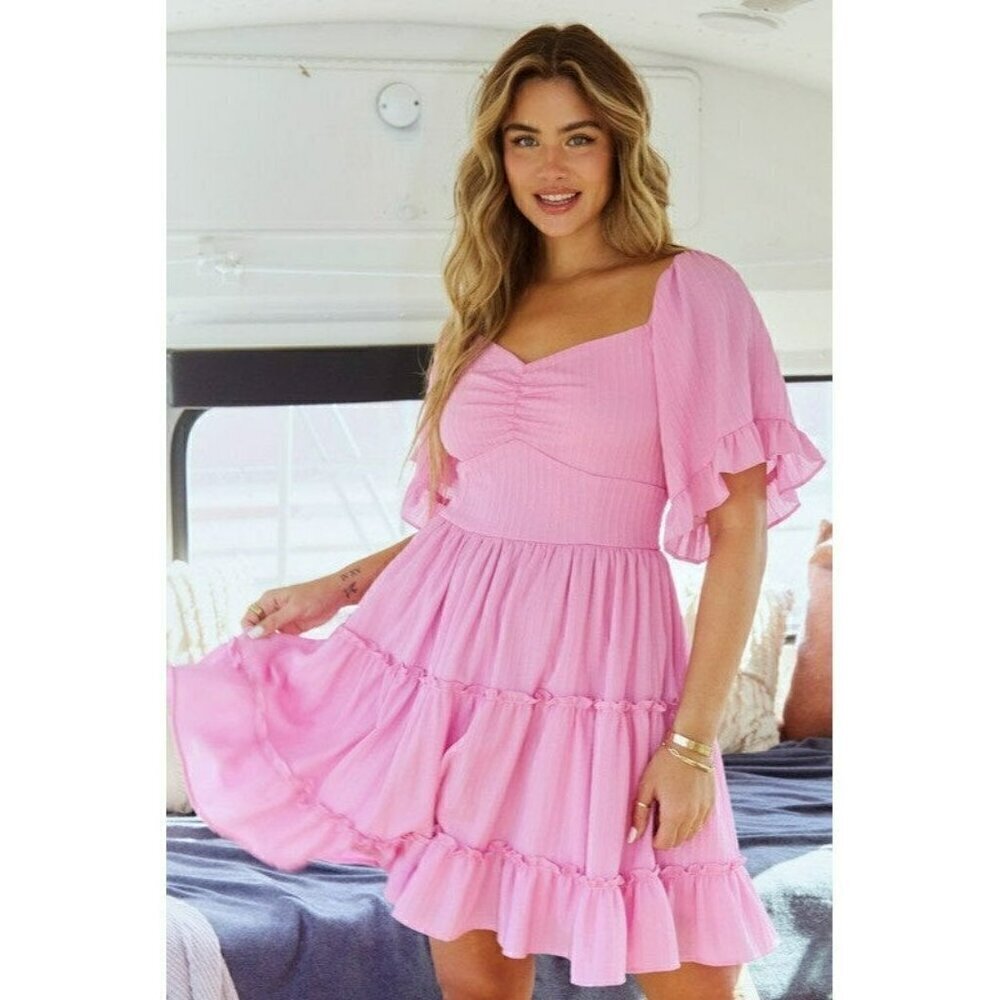 Crushing On You Pink Baby Doll Dress - Picture 4 of 4